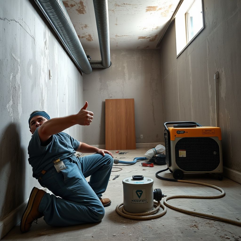 A certified mold remediation technician from Coastal Pro Mold Removal explaining the process to a homeowner in Brookesmith, showing a clear plan on a tablet.